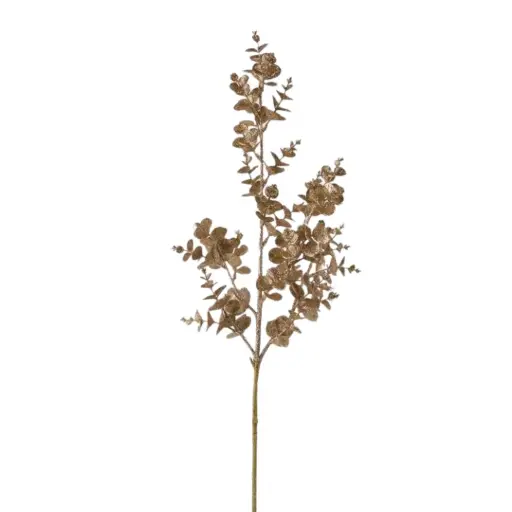[179902-TT] Glittered Eucalyptus Branch Gold 37in
