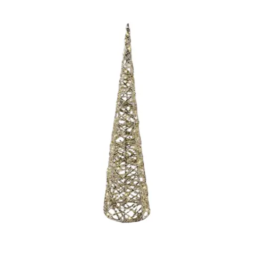 [179919-TT] LED Twisted Cone Tree Gold 24in