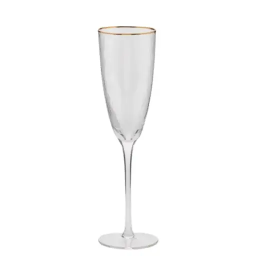 [179925-TT] Goldrim Champagne Flute 10in