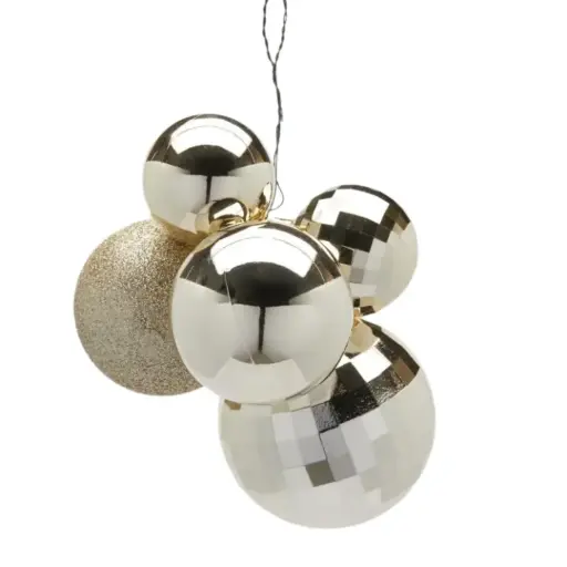 [179933-TT] Mirror Ornament Cluster Champagne