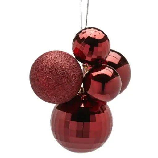 [179934-TT] Mirror Ornament Cluster Burgundy