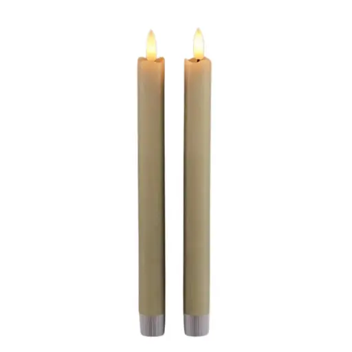 [179941-TT] LED Stem Candle White 2pc 10in