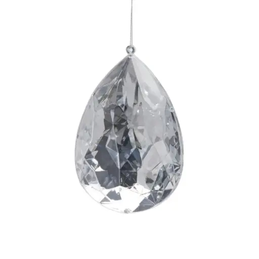 [179948-TT] Diamond Drop Decoration Silver 5in