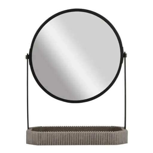 [179980-TT] Wire Standing Cosmetic Mirror Grey