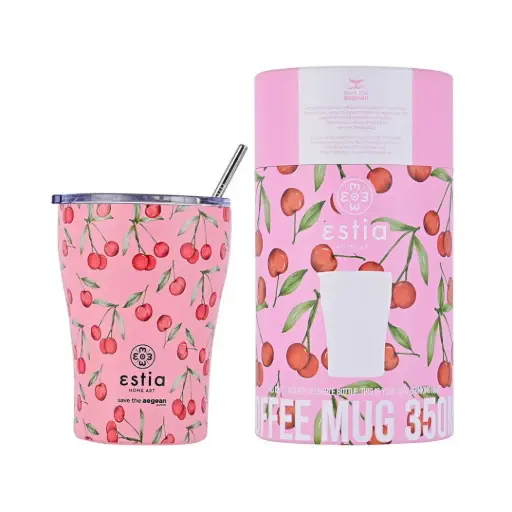[179986-TT] Insulated Tumbler with Gift Box Save The Aegean Cherry Rose 12oz