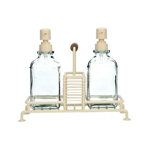 [179996-TT] Allure Metal Sink Caddy with Soap Dispenser Ivory 3pc