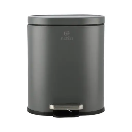 [180006-TT] Ovoid Soft Close Step Can Grey 6L