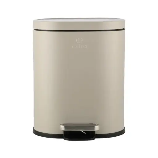 [180007-TT] Ovoid Soft Close Step Can Taupe 6L