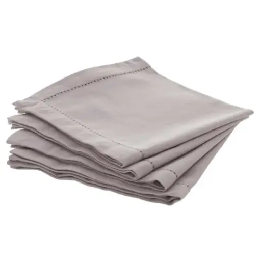 [180080-TT] Chambray Napkin Set Light Grey 4pc