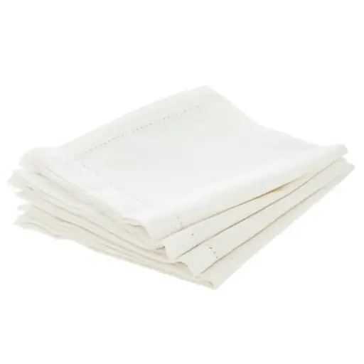 [180083-TT] Chambray Napkin Set White 4pc