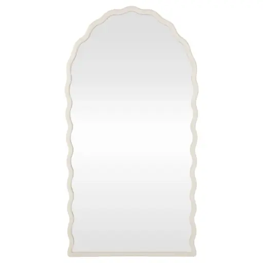 [180125-TT] Wavy Leaning Mirror White 31x59in
