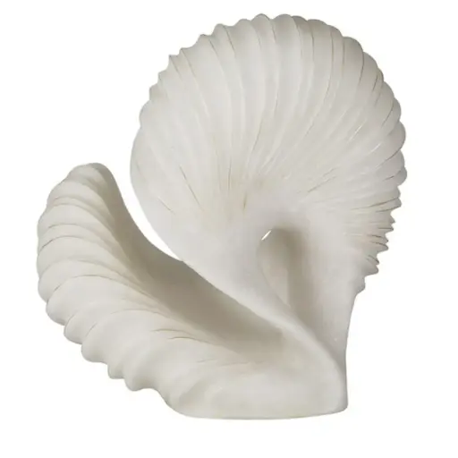 [180126-TT] Evanston Quartz Resin Shell Statuary White 14in