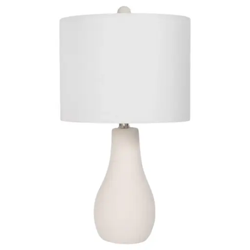 [180150-TT] Ceramic Curved Table Lamp White 24in