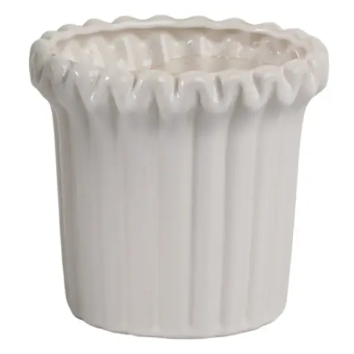 [180153-TT] Fluted Planter Ivory 7in