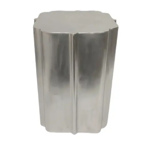 [180156-TT] Minot Drum Side Table Silver 19in