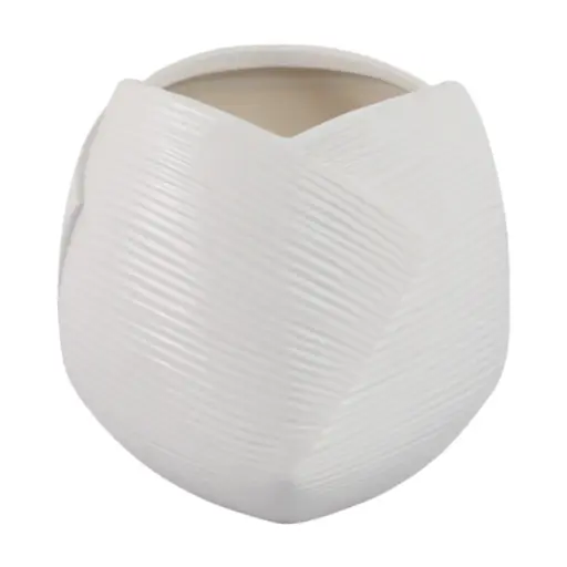 [180168-TT] Abstract Folded Planter White 8in