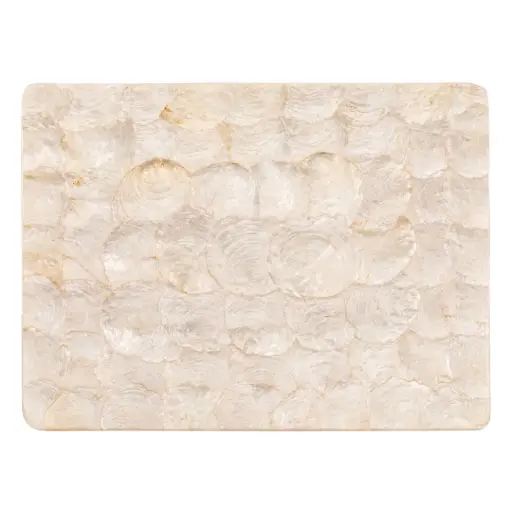 [180242-TT] Shell Rectangle Placemat Ivory 12x16in