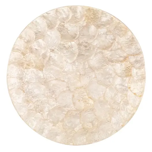 [180243-TT] Shell Round Placemat Ivory 15in