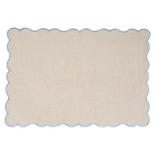 [180269-TT] Noura Placemat Natural Linen Blue 17x12in
