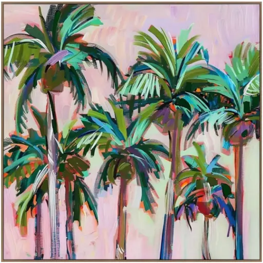 [180536-TT] Island Pulse Framed Canvas 48x48in