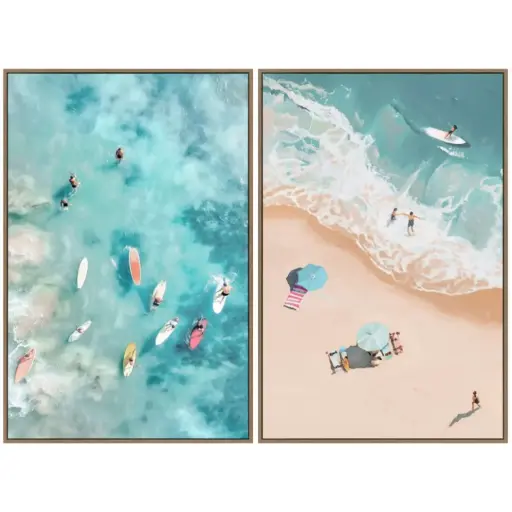 [180539-TT] Ocean Passage Tempered Glass Art 2pc 24x36in