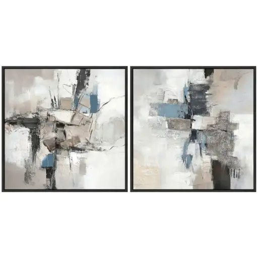 [180544-TT] Horizon Framed Canvas 2pc 24x24in