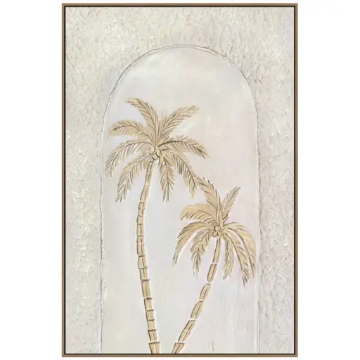 [180557-TT] Arched Oasis Textured Framed Canvas 32x48in 
