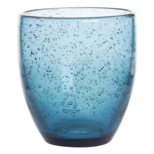[180792-TT] Artisan Bubble Glass Tumbler Blue