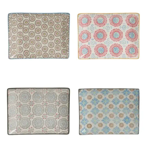 [180827-TT] Bohemian Rectangular Dish Assorted 8x10in 1pc