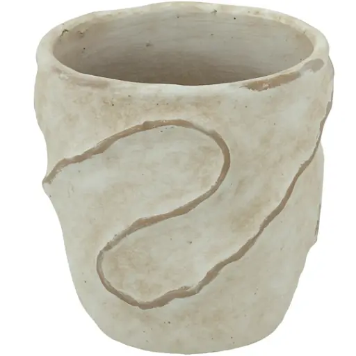 [180867-TT] Swirl Design Planter Beige 7in