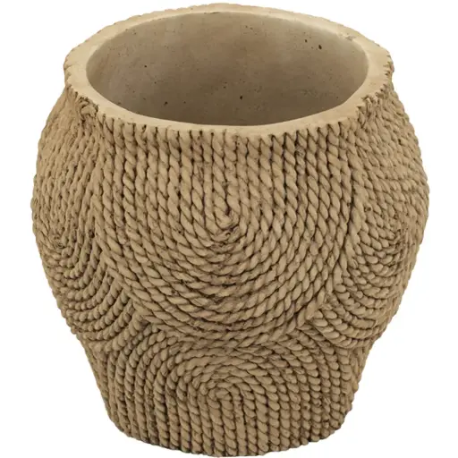 [180877-TT] Woven Texture Cement Planter 8in