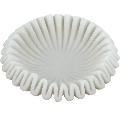 [180889-TT] White Resin Wavy Bowl 13.5in