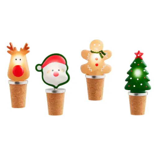 [180947-TT] Christmas Light Up Bottle Stopper Assorted