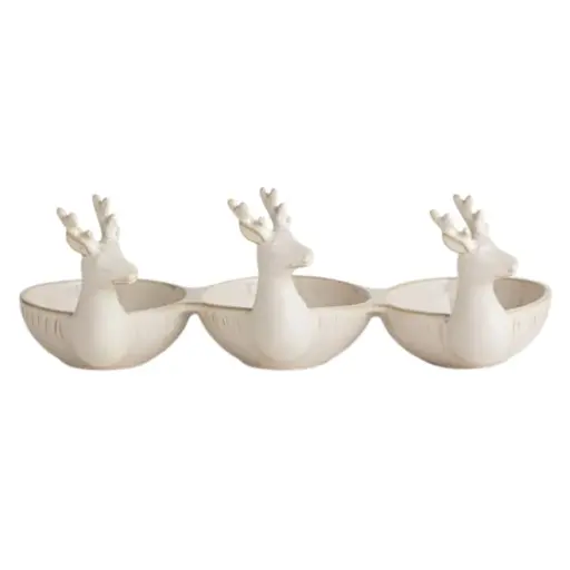 [180951-TT] Deer Triple Tidbit Dish