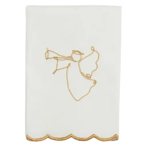 [180960-TT] Gold Christmas Scallop Angel Christmas Towel