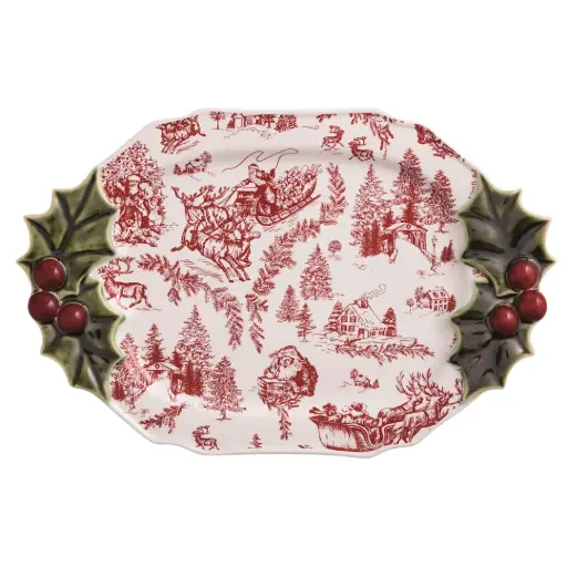 [180973-TT] Holly Serving Platter 11.5x16in