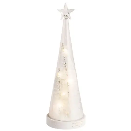 [180976-TT] Light Up Tree Scene Sitters White 12in