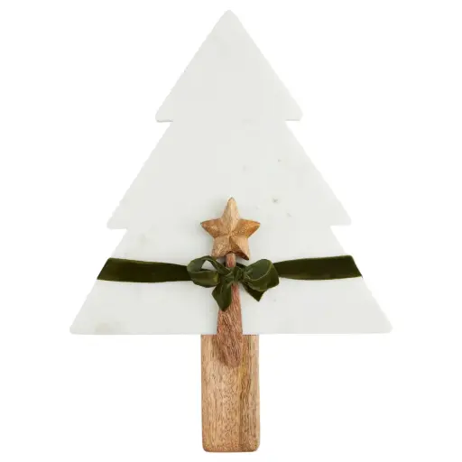 [180977-TT] Marble Tree Serving Board Set 15x11in 2pc