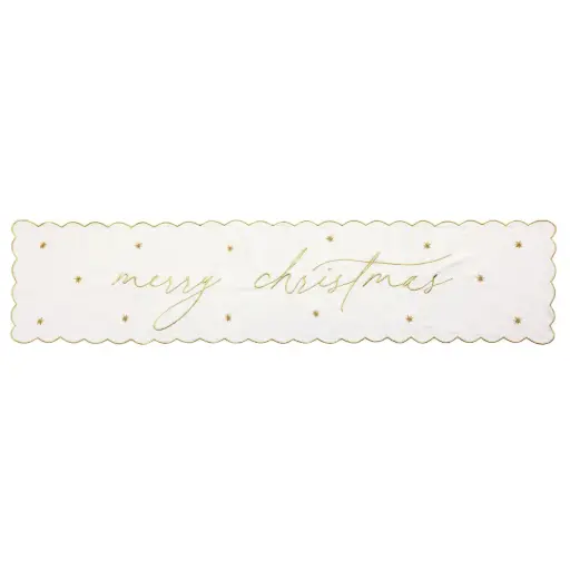 [180978-TT] Merry Christmas Runner Gold 16x72in