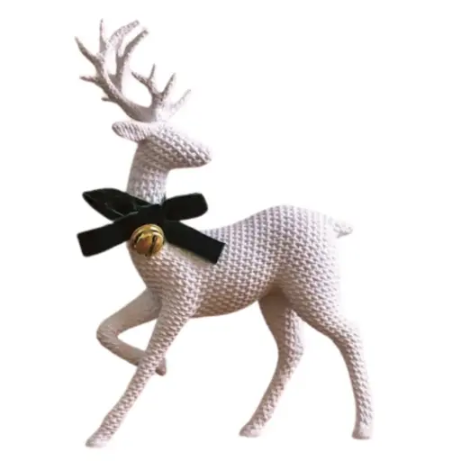 [180980-TT] Rattan Resin Reindeer White Large 10in