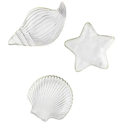 [180988-TT] Sea Gold Edge Tidbit Plate Assorted