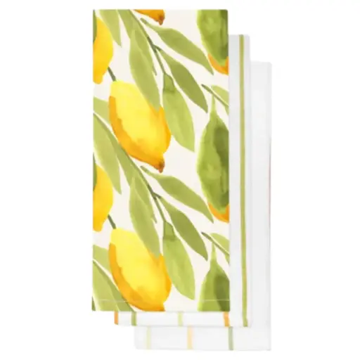 [181025-TT] Lemon Print Kitchen Towel Set 3pc