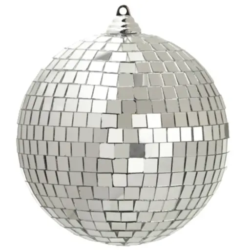[181047-TT] Disco Ball Ornament Silver 6in