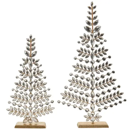 [181058-TT] Jeweled Christmas Tree Clear 19in