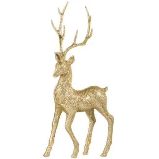 [181084-TT] Glittered Deer Champagne 21in