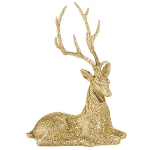 [181085-TT] Glittered Deer Champagne 14in