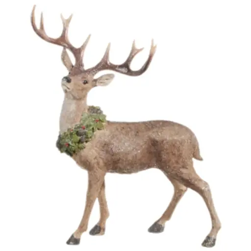 [181107-TT] Deer with Wreath 20in