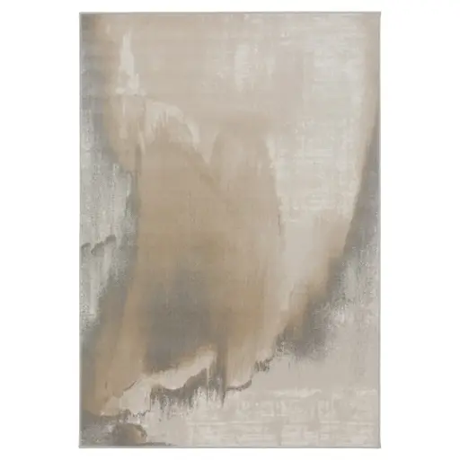 [181145-TT] Whisper Ivory Brown Wash Rug 5.3×7.7ft