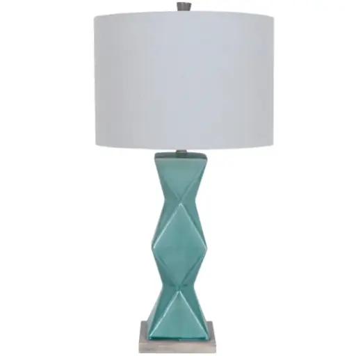 [181298-TT] Tristine Blue Ceramic Table Lamp 32in