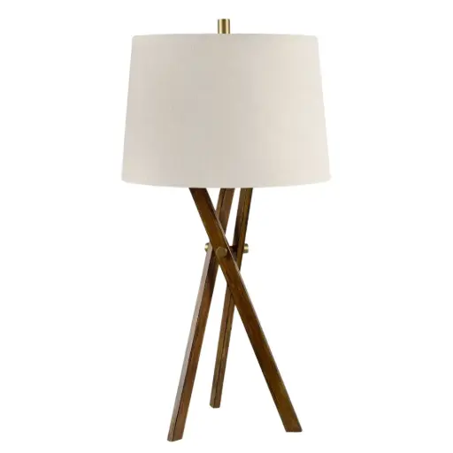 [181299-TT] Hendrix Tripod Lamp with Brass Accents 31in